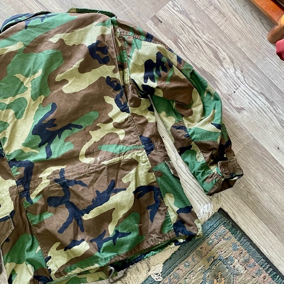 Vintage 1985 MFG Military Army Woodland Camouflage Heavyweight Jacket Field Coat - Picture 16 of 16